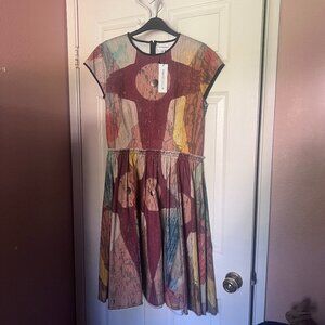 Making the Cut Fit and Flare Carnival Painting Dress